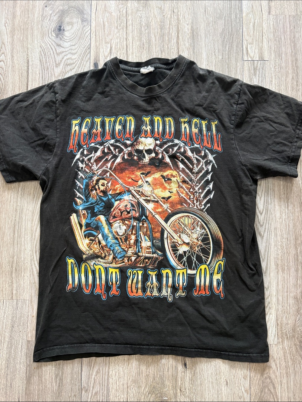 Heaven and Hell Motorcycle Graphic Tee - Black